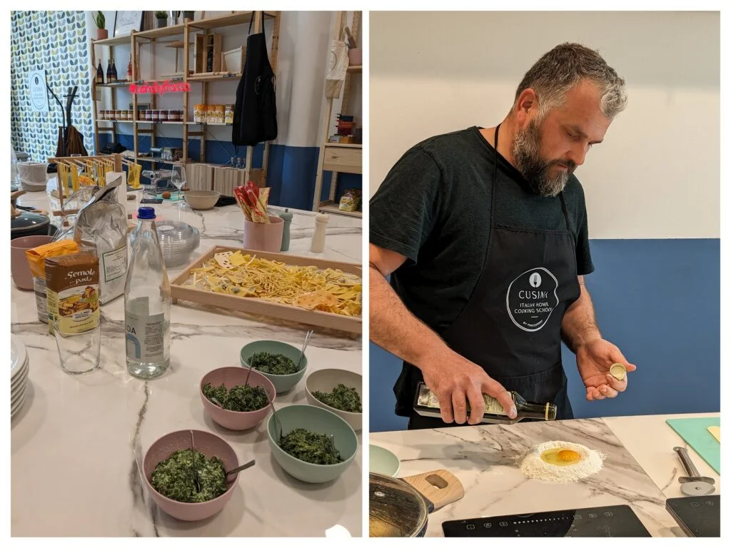 pasta making during a lake garda cooking class