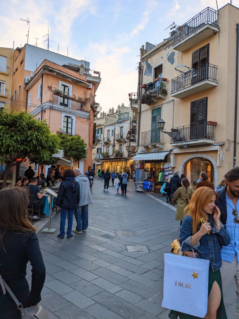 Corso Umberto high street in Taormina