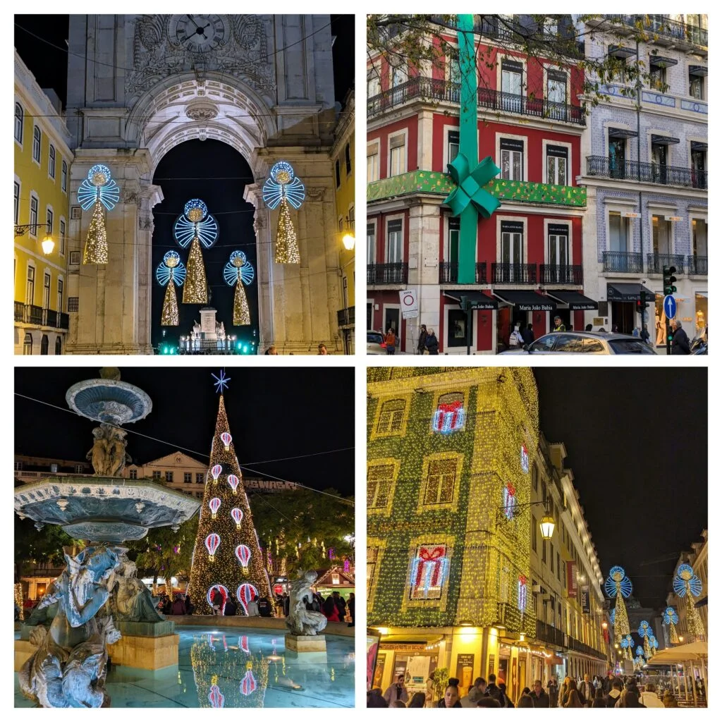 christmas lights in lisbon