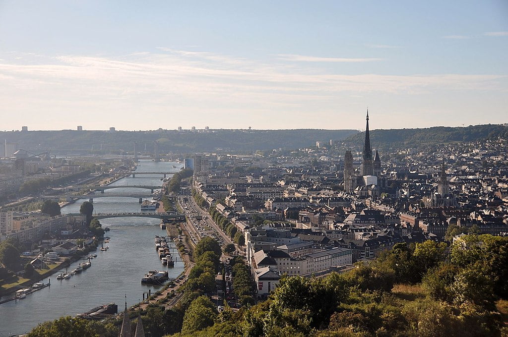 overlooking rouen and the river seine in normandy