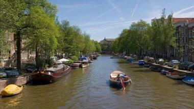 ferry to holland canals in amsterdam