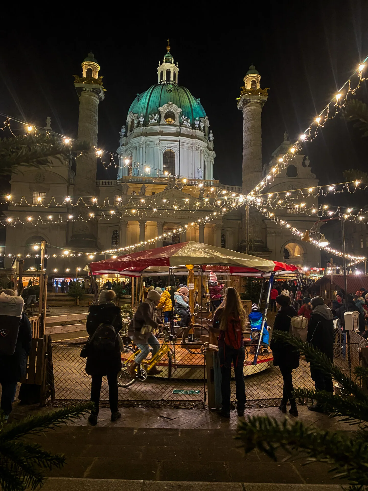 christmas in vienna in december at karlsplatz christmas market