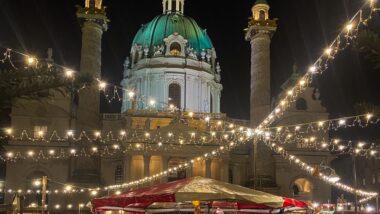 christmas in vienna in december at karlsplatz christmas market