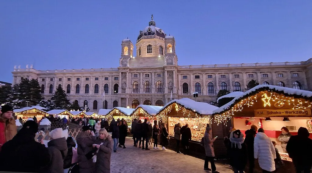 vienna christmas market at maria theresien platz