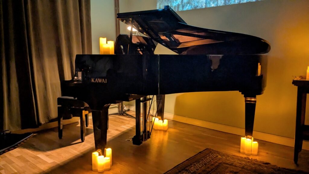 The piano used at the 'Chopin - Painted By Candellight' concert in Warsaw