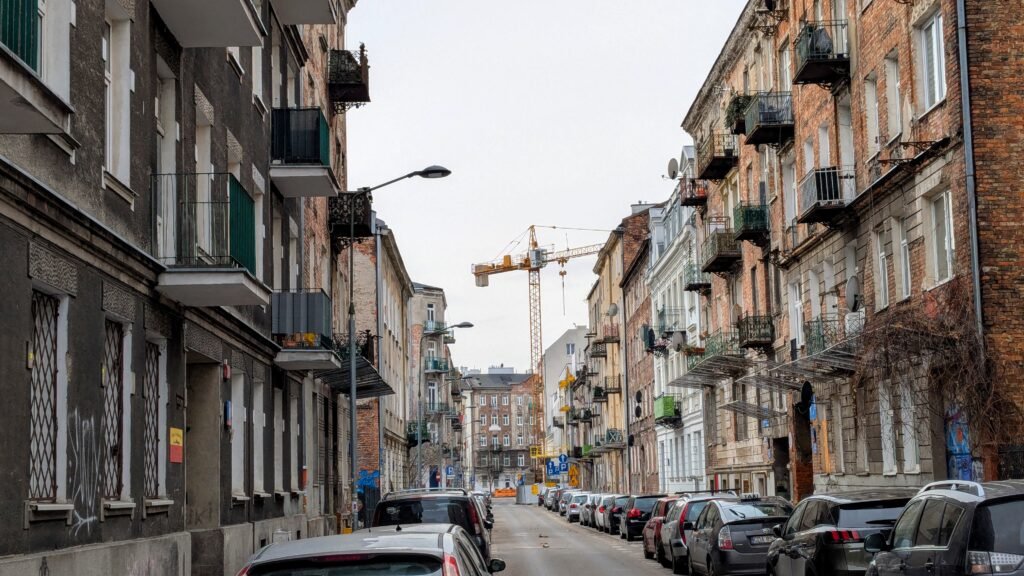 a typical street in Praga warsaw