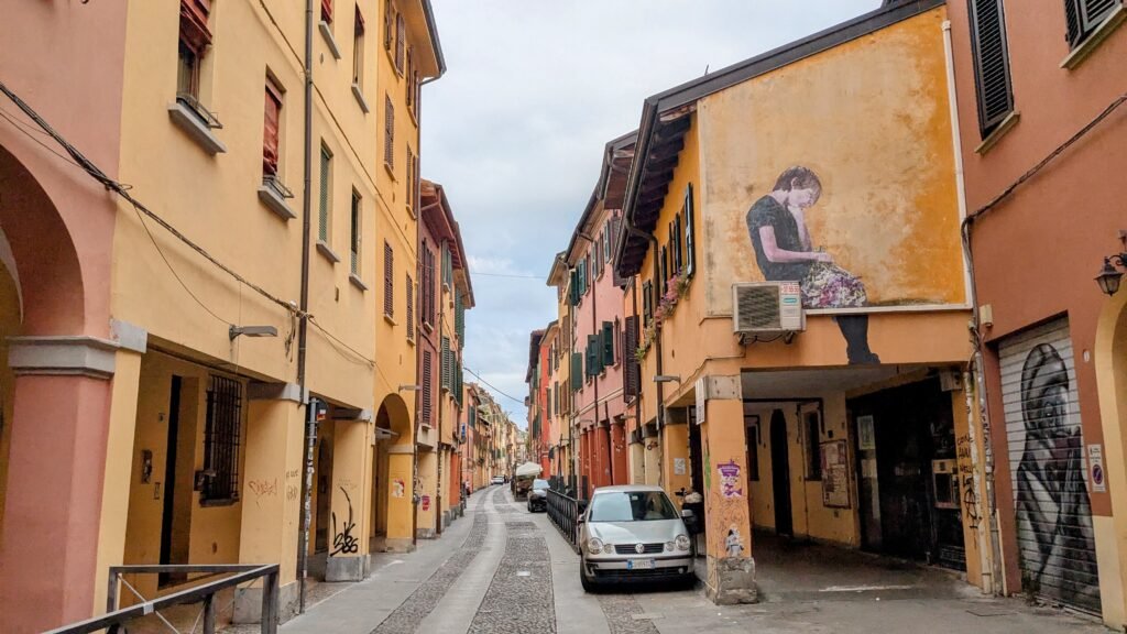 a bolognese banksy along via de pratello in bologna