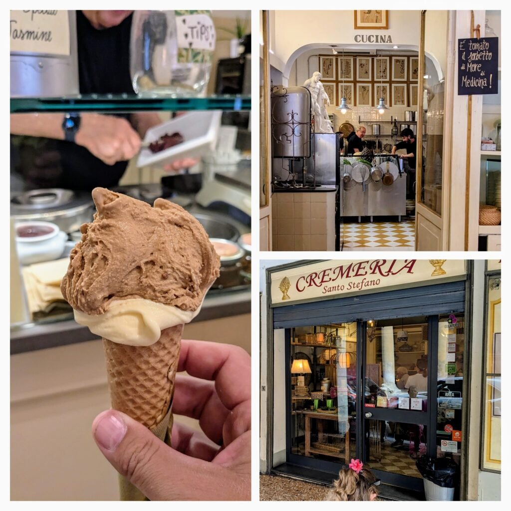 a gelato at cremeria santo stefano in bologna italy