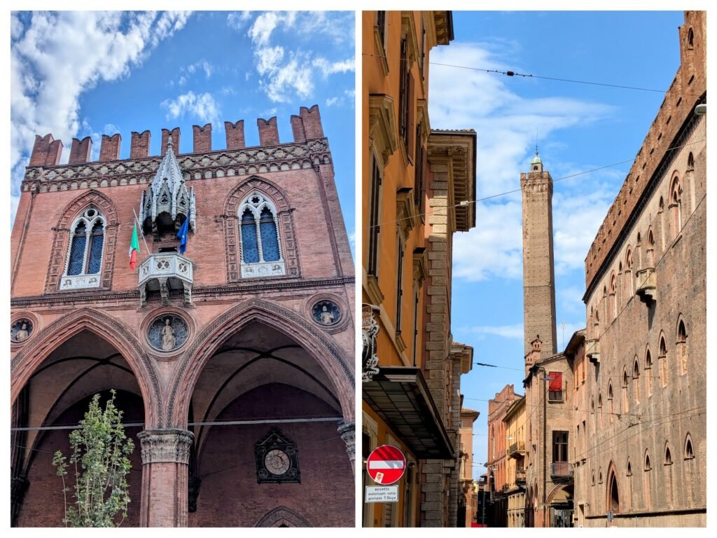 bologna chamber of commerce building and one of the two towers